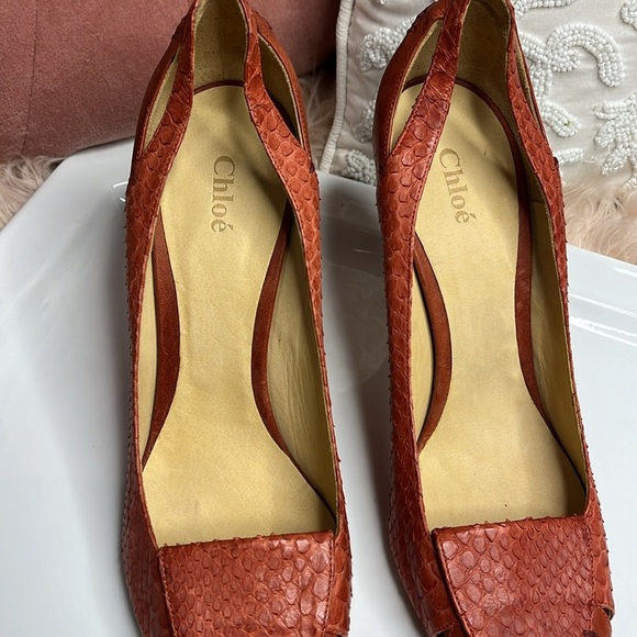 CHLOÉ PYTHON VINTAGE HEELS - Picture 3 of 11